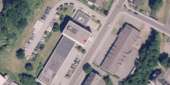 Luftaufnahme der Stadt Westerburg mit dem Dienstgebäudegebäude